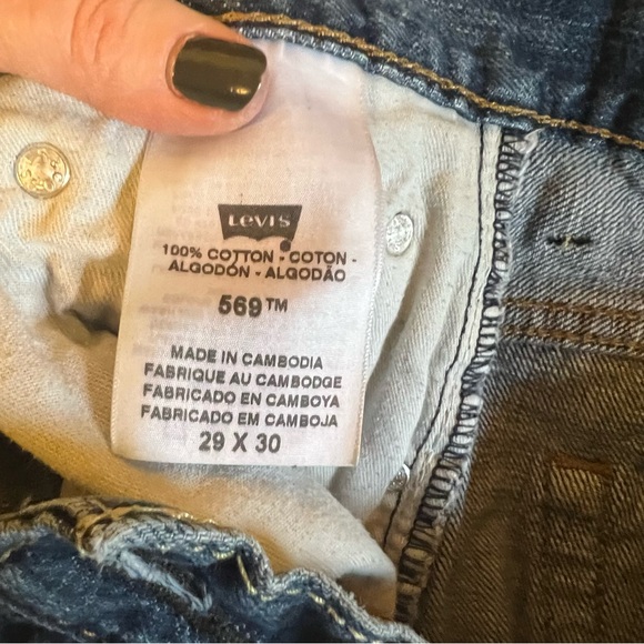 Levis 569 Mens Jeans 39X30 Loose Baggy Straight Blue Cotton Mid Rise Denim Roomy - Picture 8 of 11